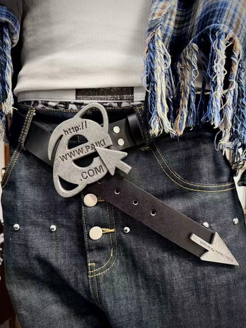 小物 PAIKI browser l charm leather belt