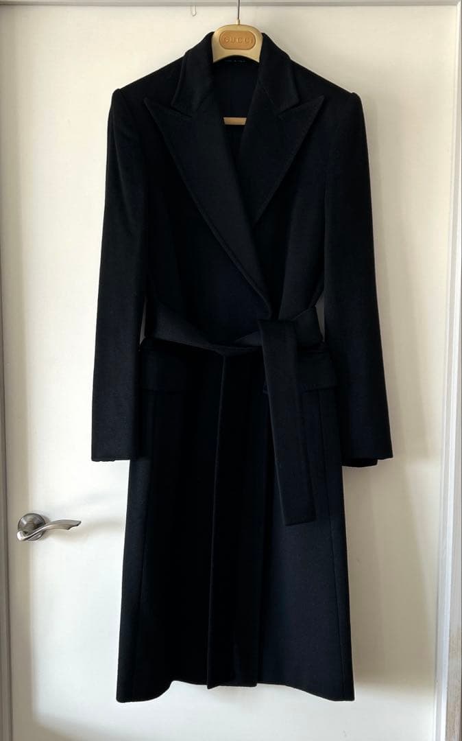 レア品！！GUCCI グッチ　カシミア混　チェスターコート（ベルト付）　黒