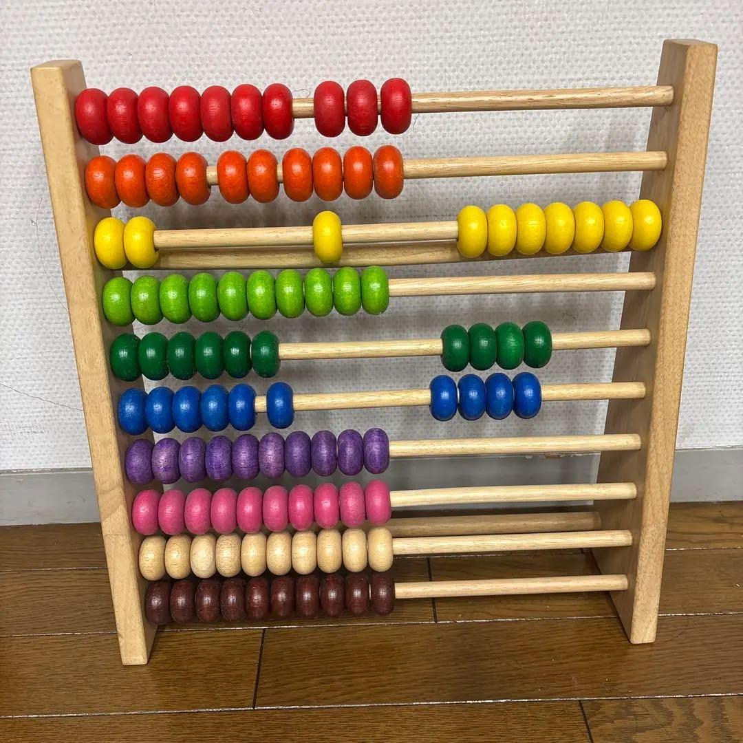 ボイラ　レインボーアバカス　100玉そろばん　知育玩具　木製