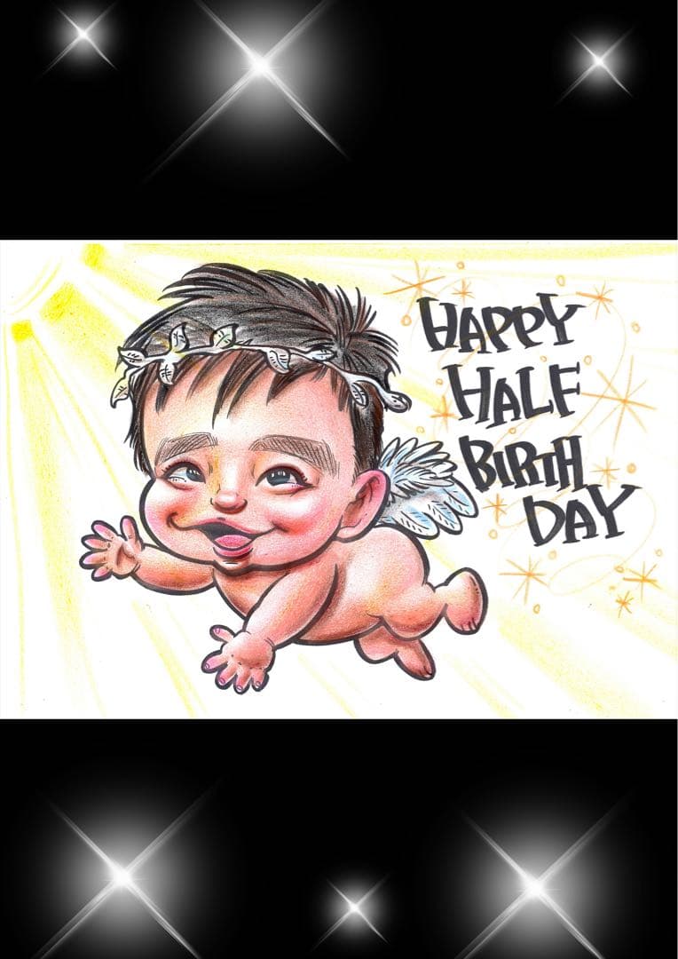 世界で1枚のオーダーメイド似顔絵★ハイクオリティver★誕生日★