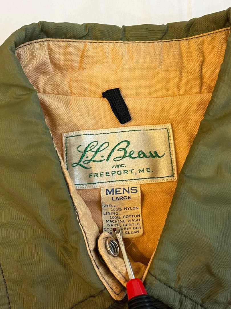 70s l.l.bean 筆記体タグ コーチジャケット オリーブ USA製