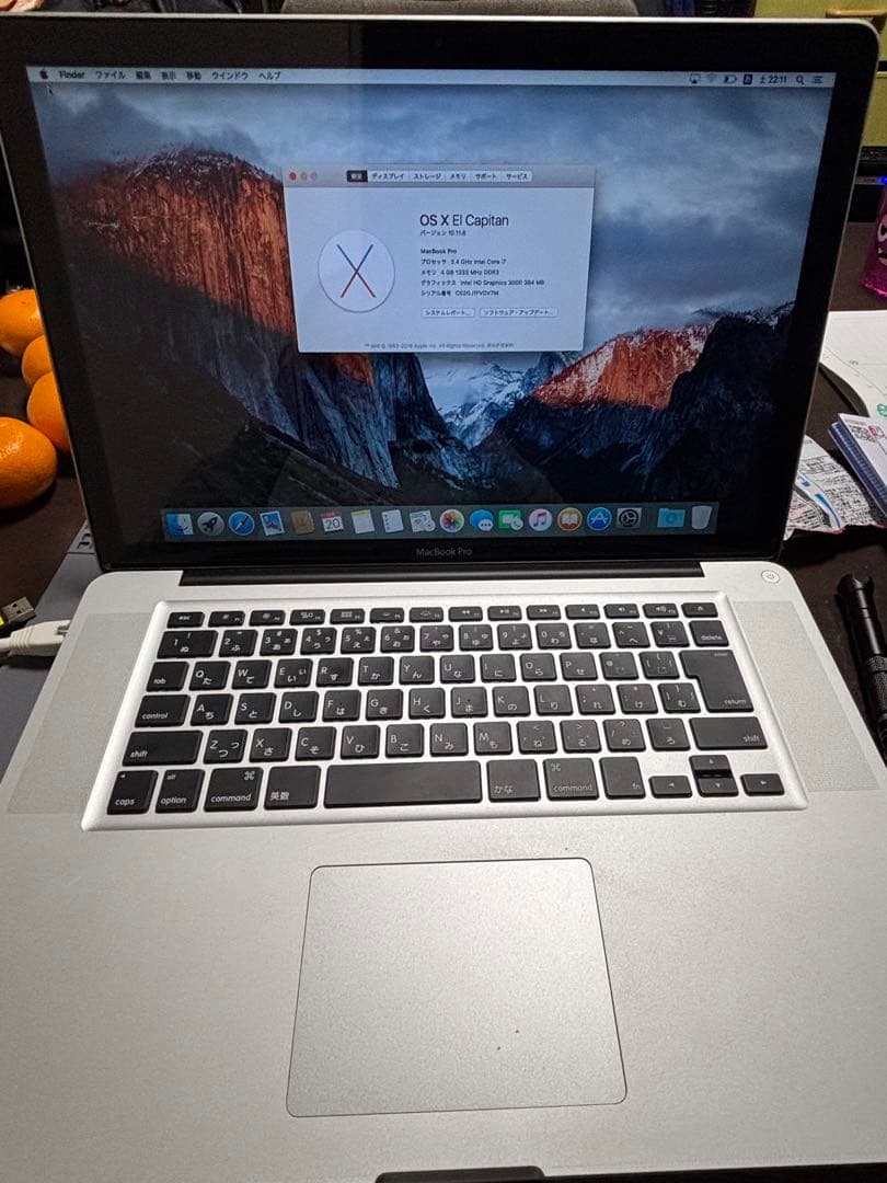 Macbookpro 15.4 i7 4GB A1286 充放電16回 2011