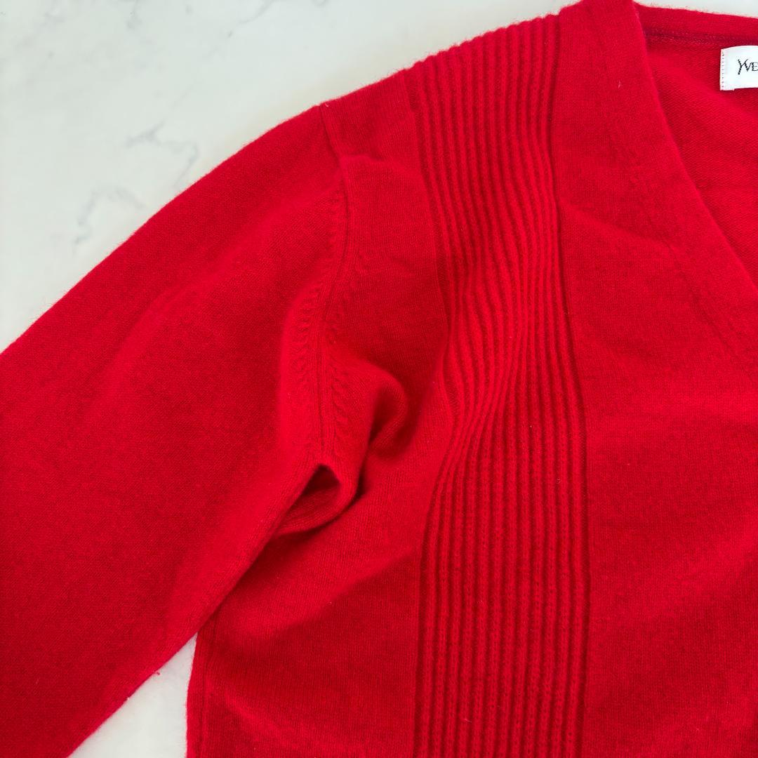 YVES SAINT LAURENT カーディガン 赤 L（D106）