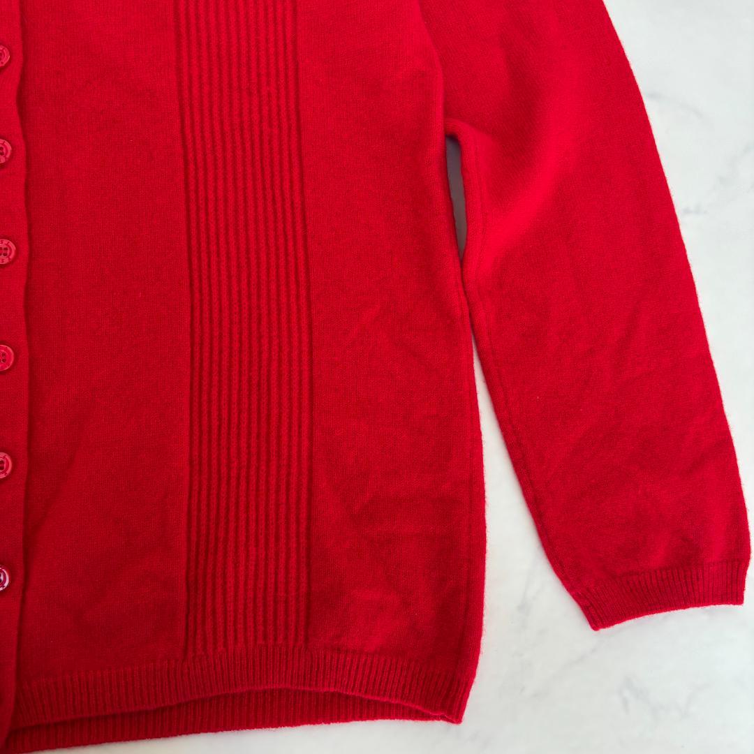 YVES SAINT LAURENT カーディガン 赤 L（D106）