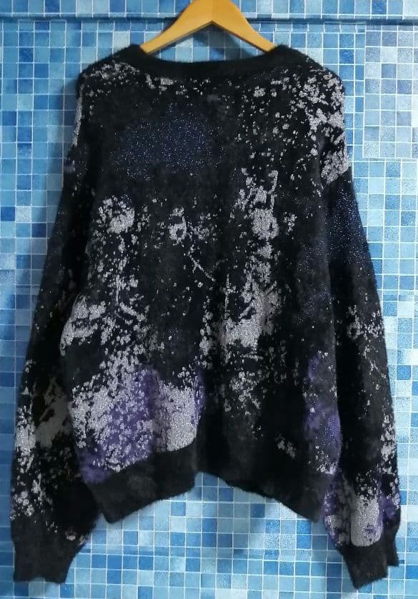 【黒 良品 キラキラ】即完売 HARE ラメアブストラクト ニット プルオーバー