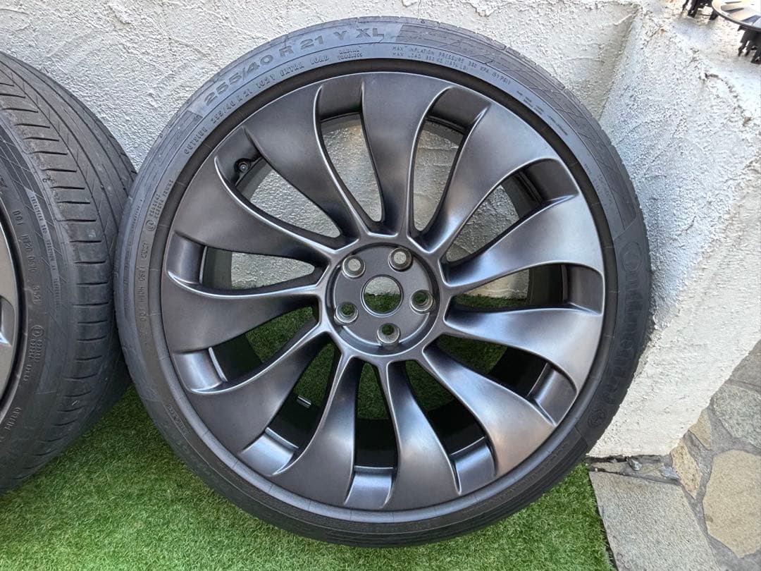 ❷【雪】モデルY 純正 21インチ　ウーバータービン TPMS付属