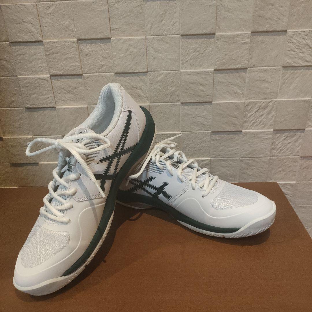 アシックス　game ff 白グリーン　26センチ