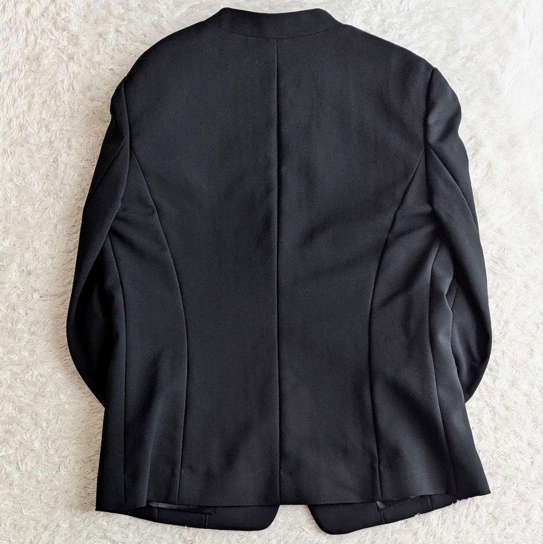 美品◎UNTITLED セットアップ パンツスーツ ノーカラー LL 黒 洗える