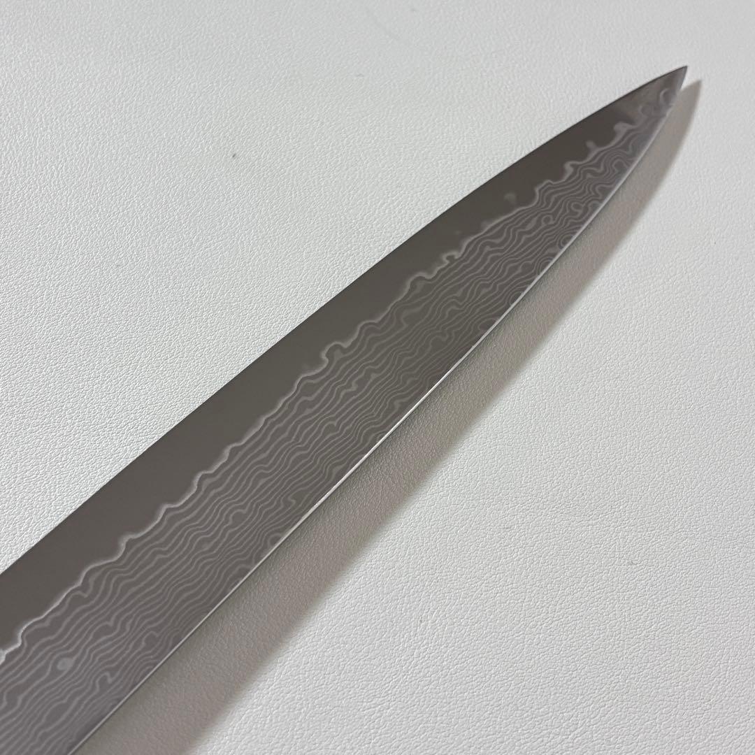 240mm 柳刃包丁 墨流しダマスカス黒檀 本 牛八角柄　刺身包丁 和包丁+