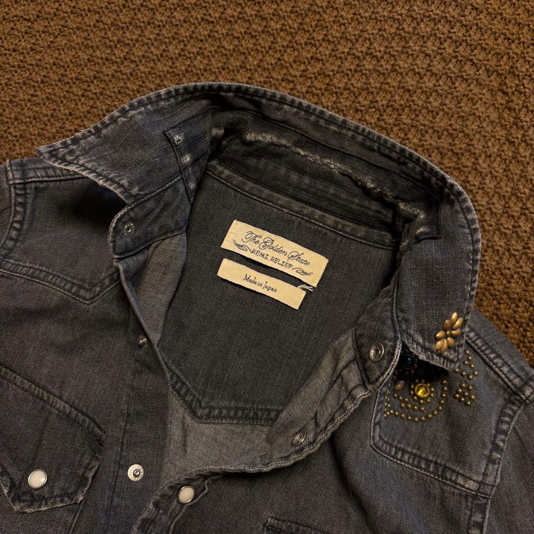 【希少】REMI RELIEF レミレリーフ ウエスタンシャツ　デニムシャツ