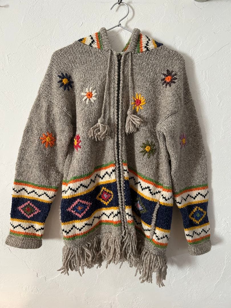 エグアドル　ニット　フードパーカー　itimi toro otoe