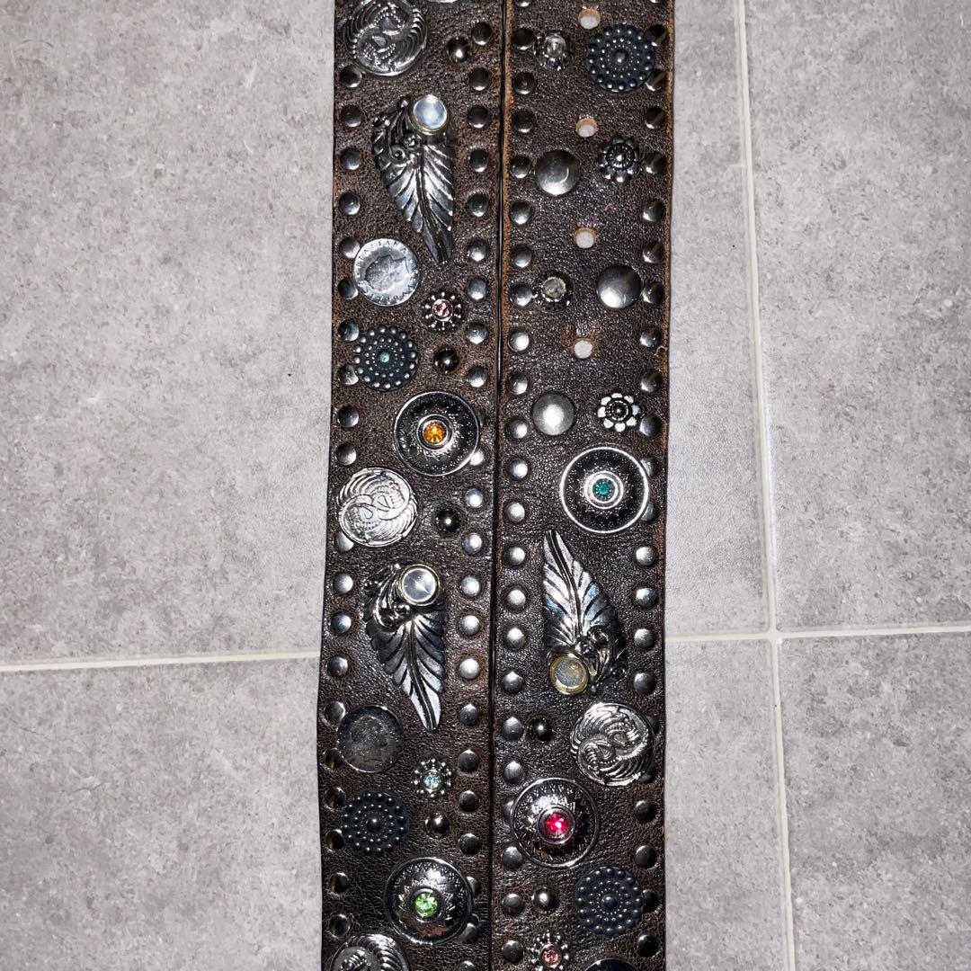 italy nanni ナンニ ベルト レザー コンチョ スタッズ y2k