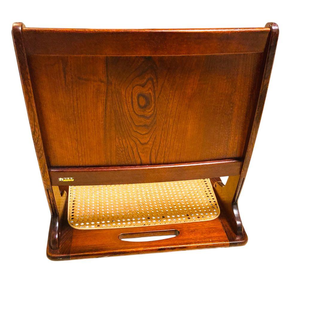 名作　カリモク　KARIMOKU 籐座面　折り畳み 座椅子　1脚