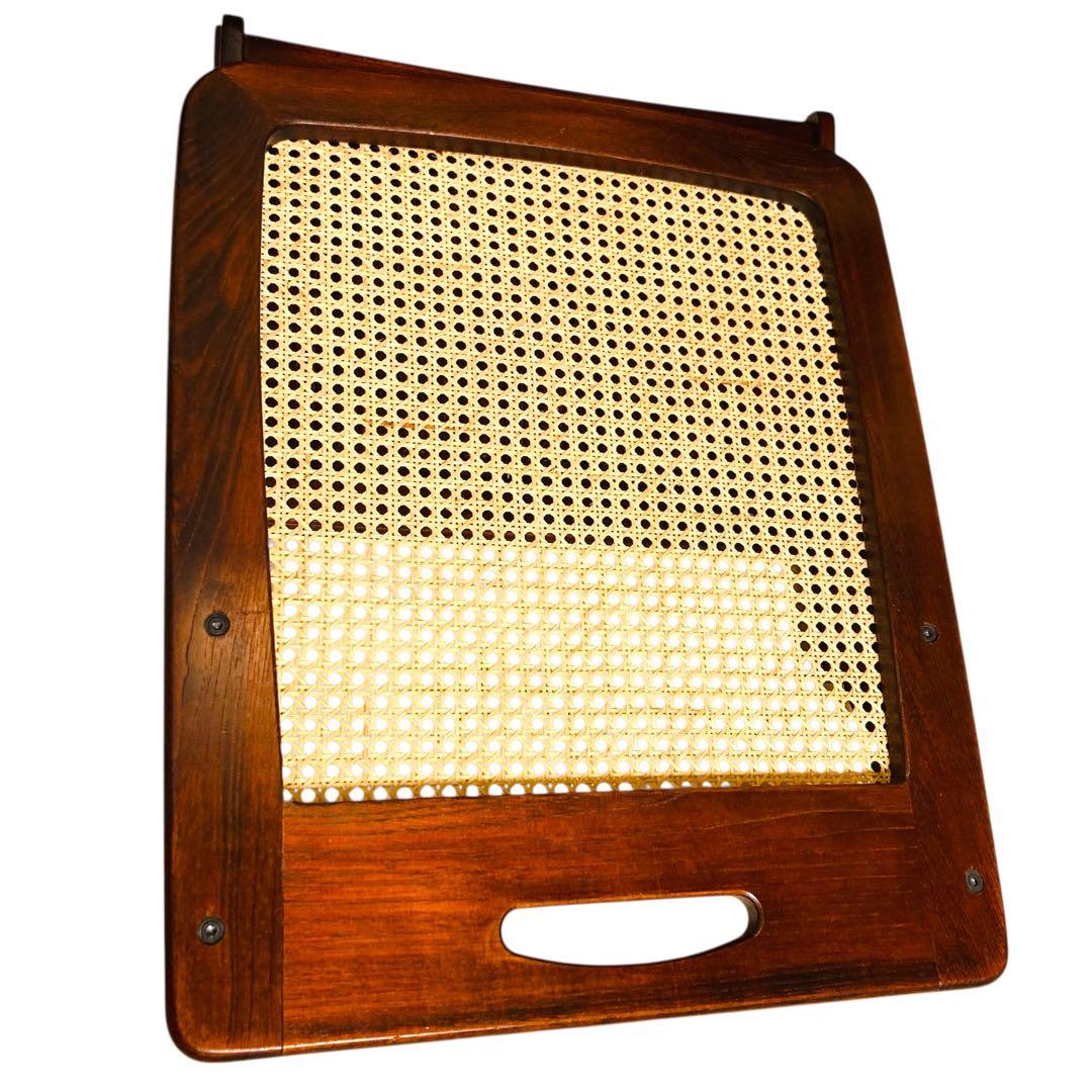 名作　カリモク　KARIMOKU 籐座面　折り畳み 座椅子　1脚