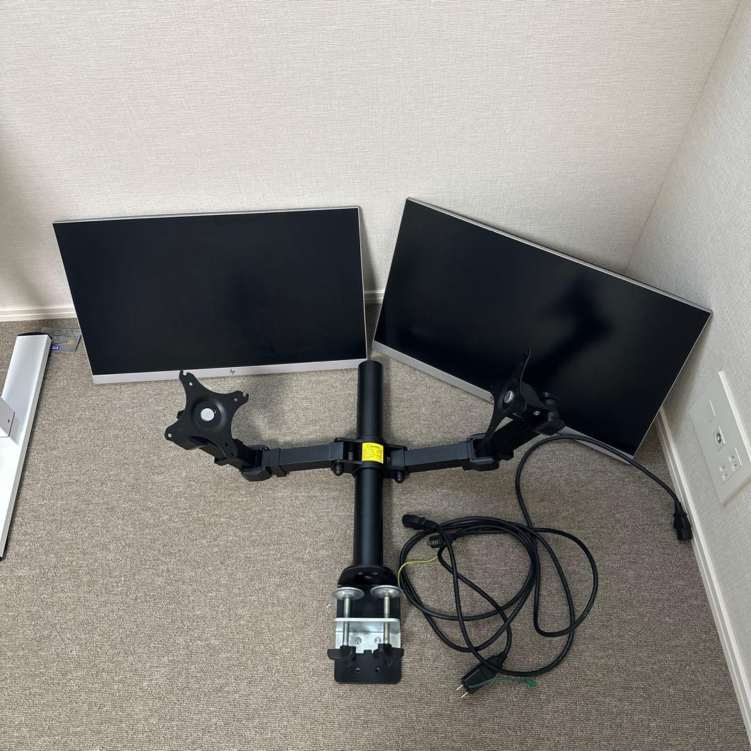 HP E233 23インチ 19年製 デュアルモニター アーム付き