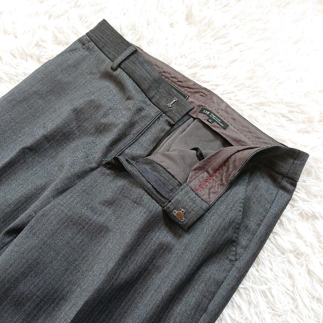 23区 バハリエ ヨーロッパ生地 パンツスーツ ストライプ 大きいサイズ 40