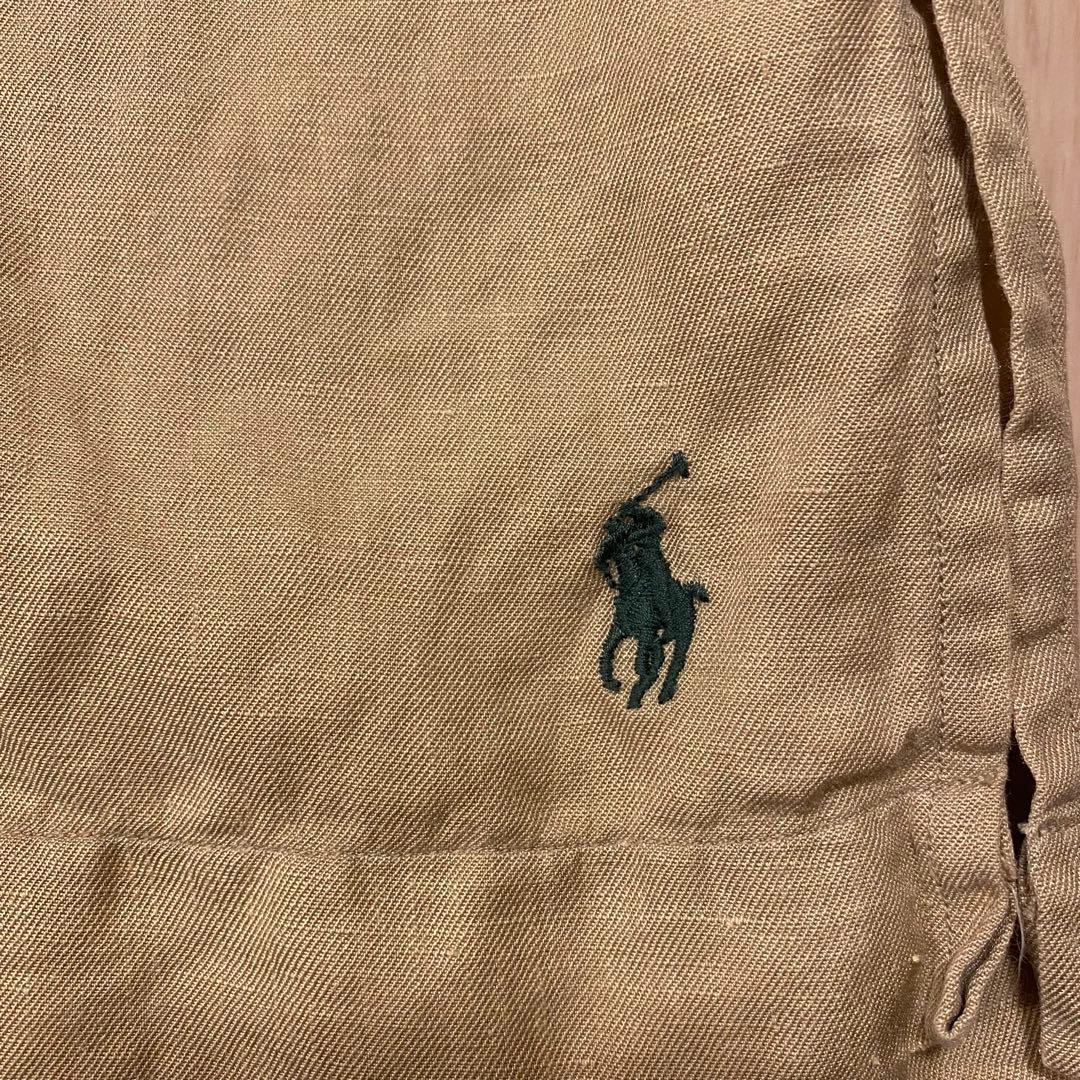[希少] 90s Ralph Lauren 開襟シャツ シルク リネン