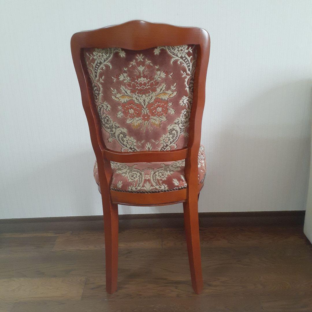 きいろ☆イタリア製輸入家具☆赤色系ダイニング猫足椅子☆アンティーク