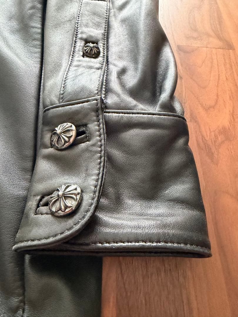 CHROME HEARTS クロムハーツ　ウェスタンレザーシャツ　ブラック