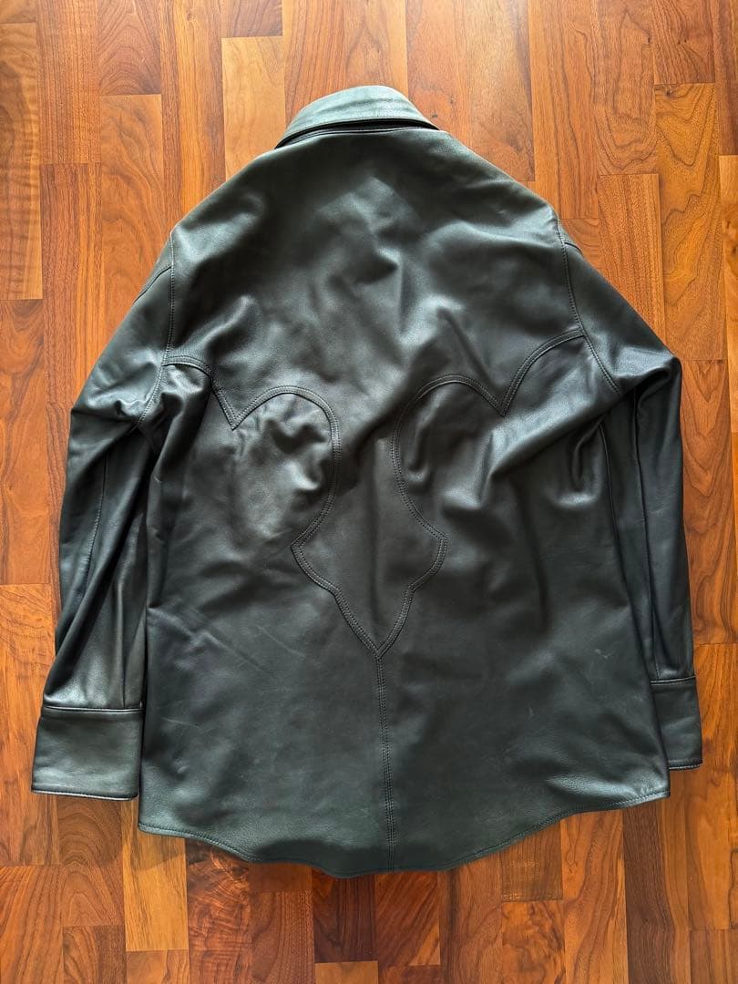 CHROME HEARTS クロムハーツ　ウェスタンレザーシャツ　ブラック