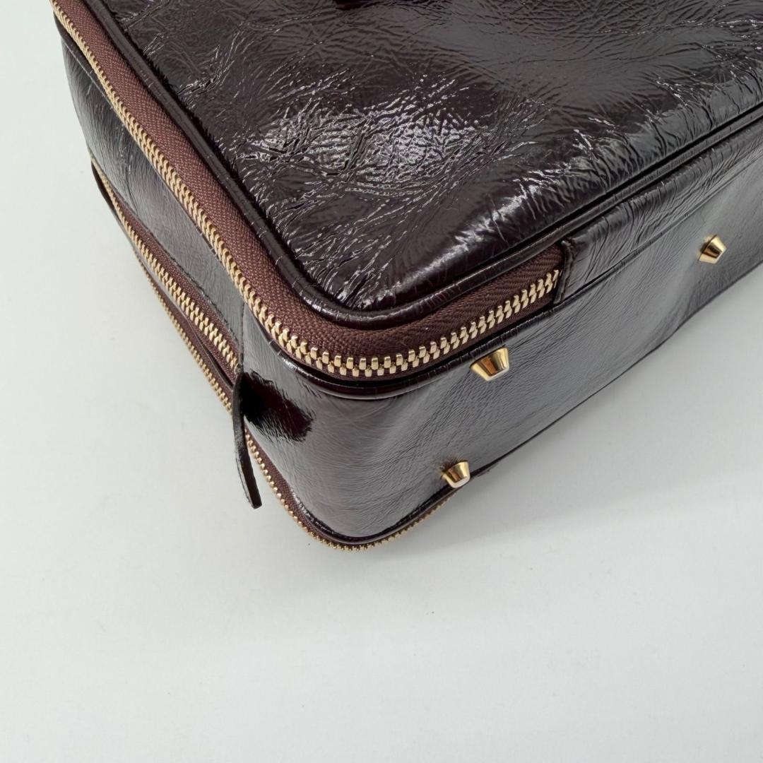 17669✨モラビト ビジュー パテントレザー ハンドバッグ ミニボストンバッグ