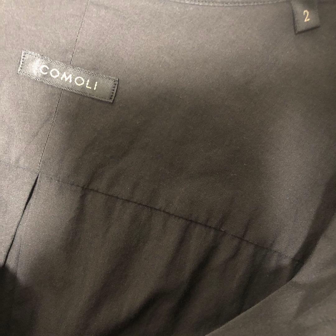 極美品✨ 19ss サイズ2 コモリ バンドカラーシャツ 黒タグ 限定 黒