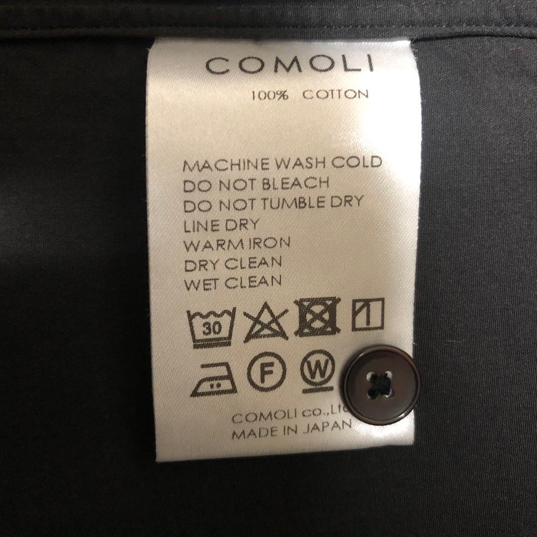 極美品✨ 19ss サイズ2 コモリ バンドカラーシャツ 黒タグ 限定 黒