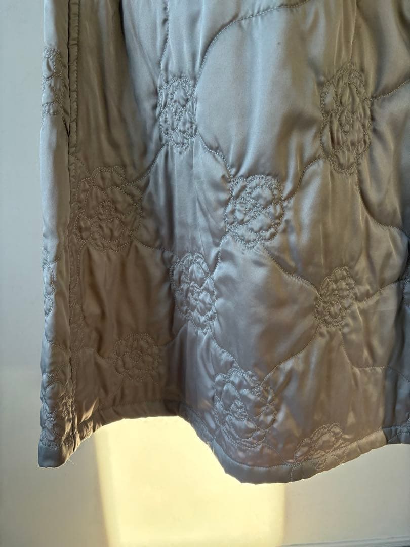 INGEBORG インゲボルグ　刺繍入りキルティングフレアスカート ベージュ