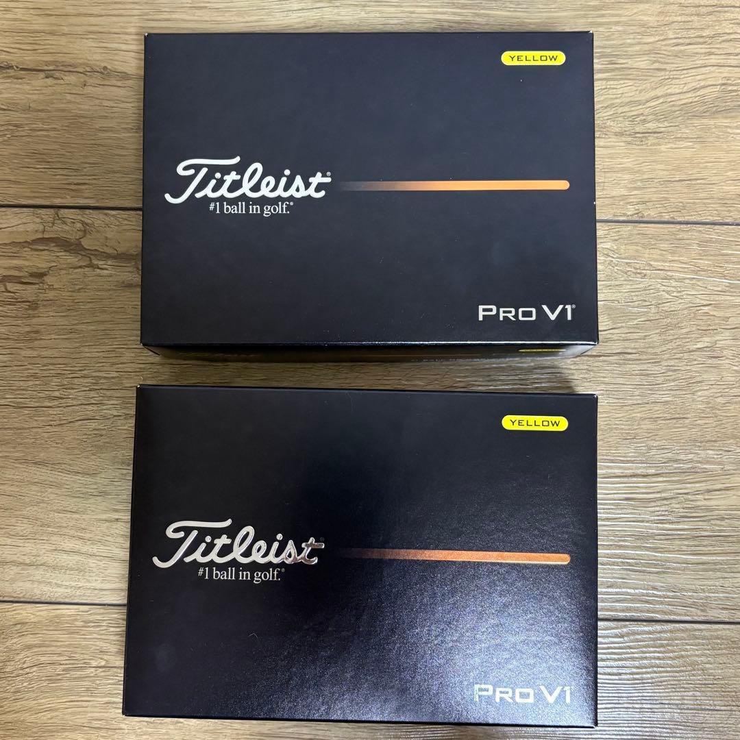 Titleist Pro V1 ゴルフボール イエロー 2ダース　2025年