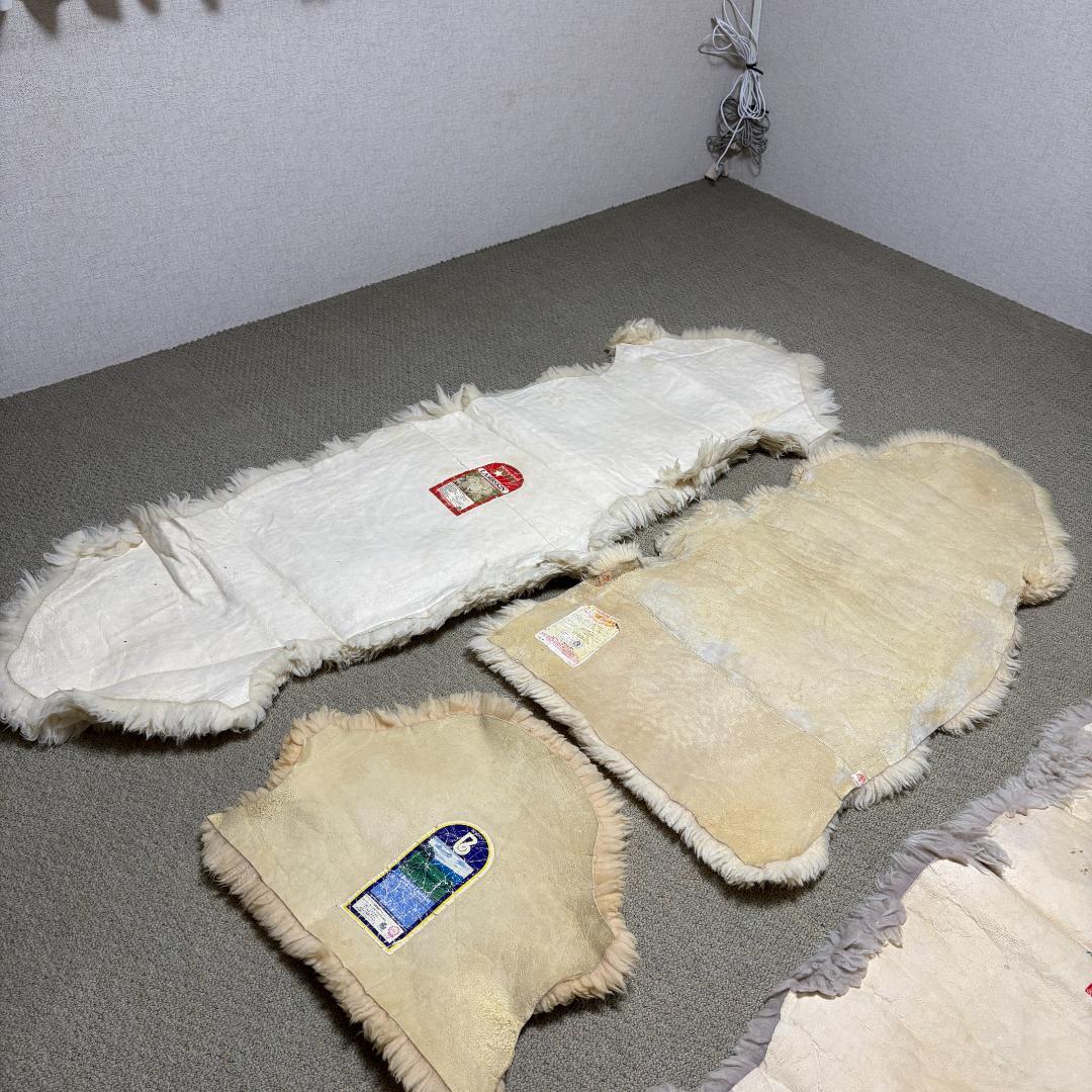 【5点セット】大判 ムートン ラグカーペット 羊毛