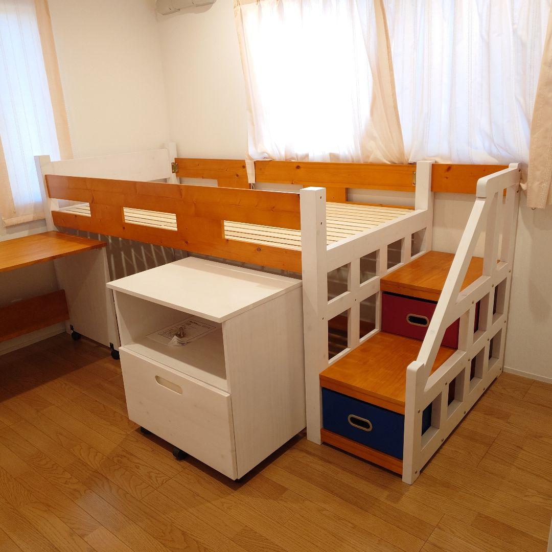 気まぐれショッピング☆【引取限定】組立式ロフトベッド4点セット