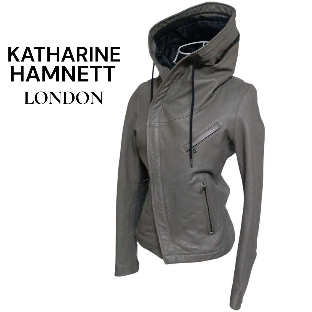 キャサリンハムネット★フーデッドライダーズジャケット★ラム★レディース★メンズ