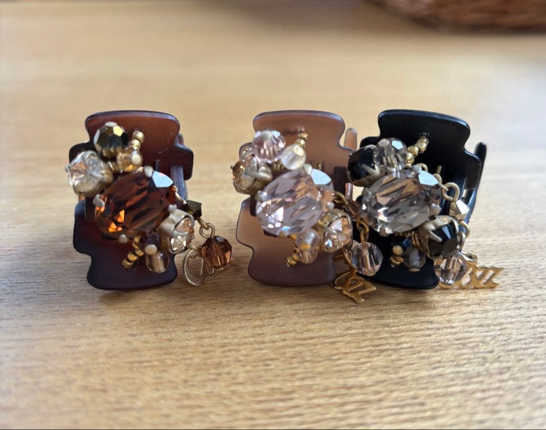 コンプレックスビズ　ヘアクリップ　 3個セット　ブラック　ピンク　ブラウン