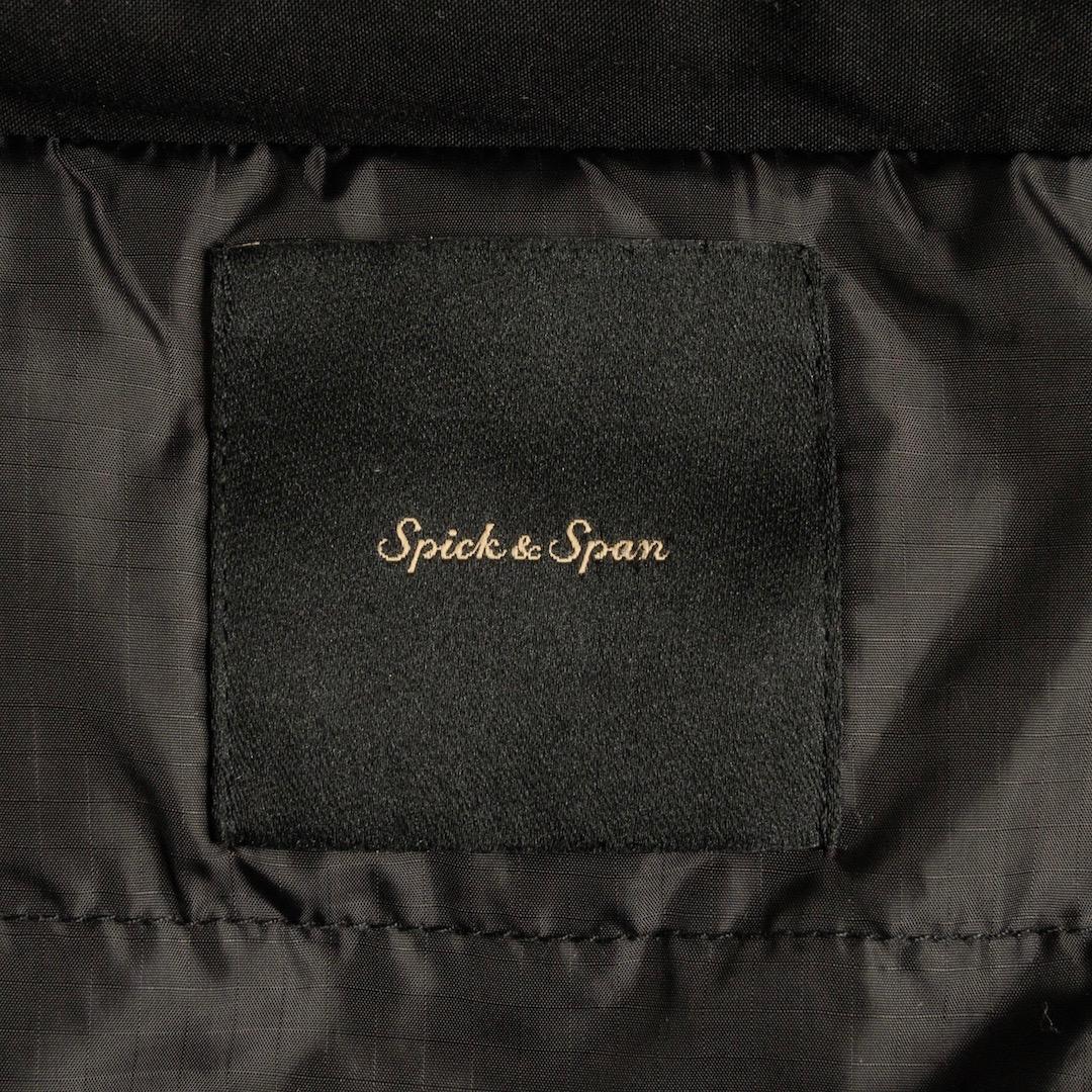 美品 スピックアンドスパン 撥水フーデッドダウンコート 36 ブラック