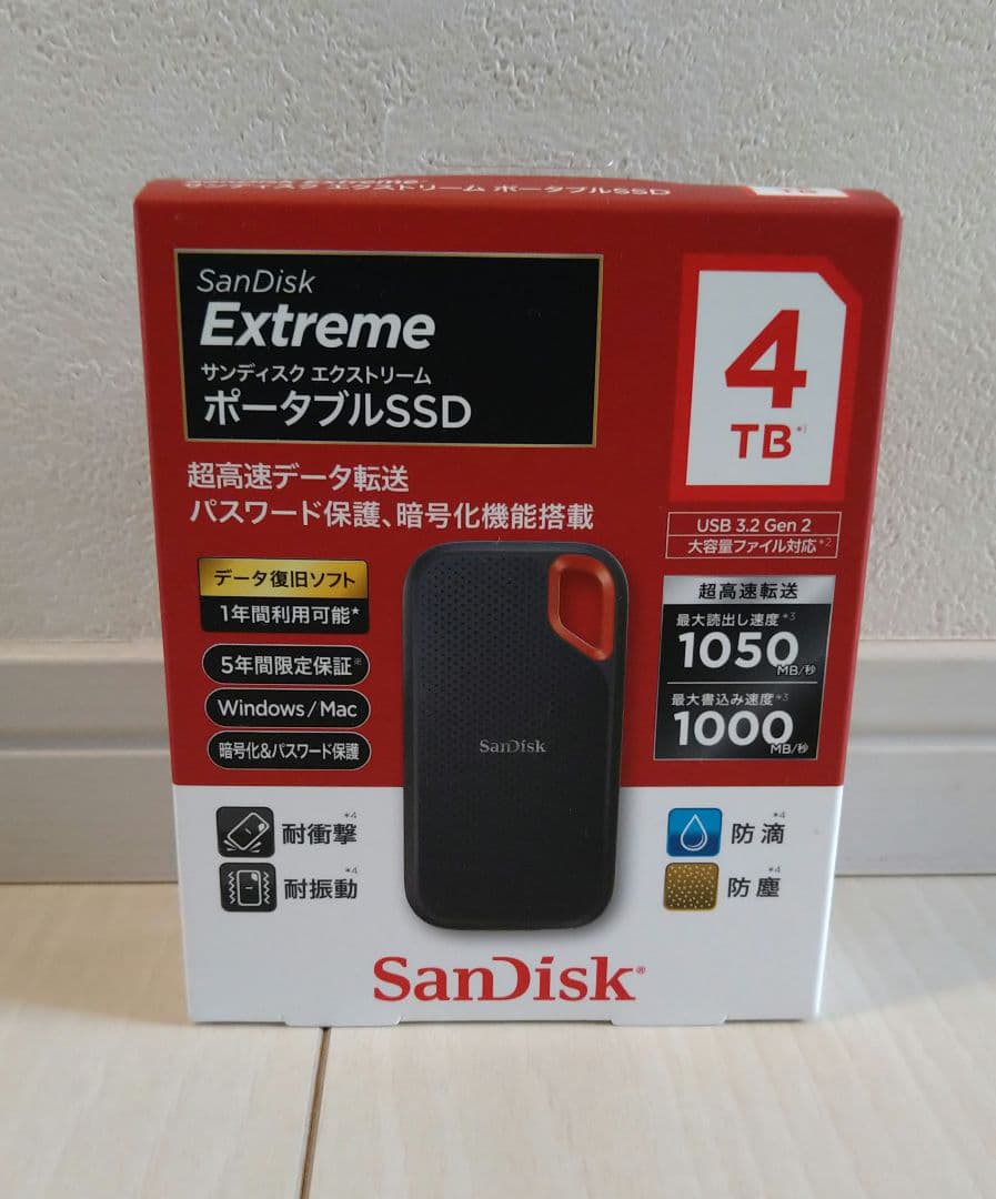 SanDisk エクストリーム ポータブルSSD 4TB