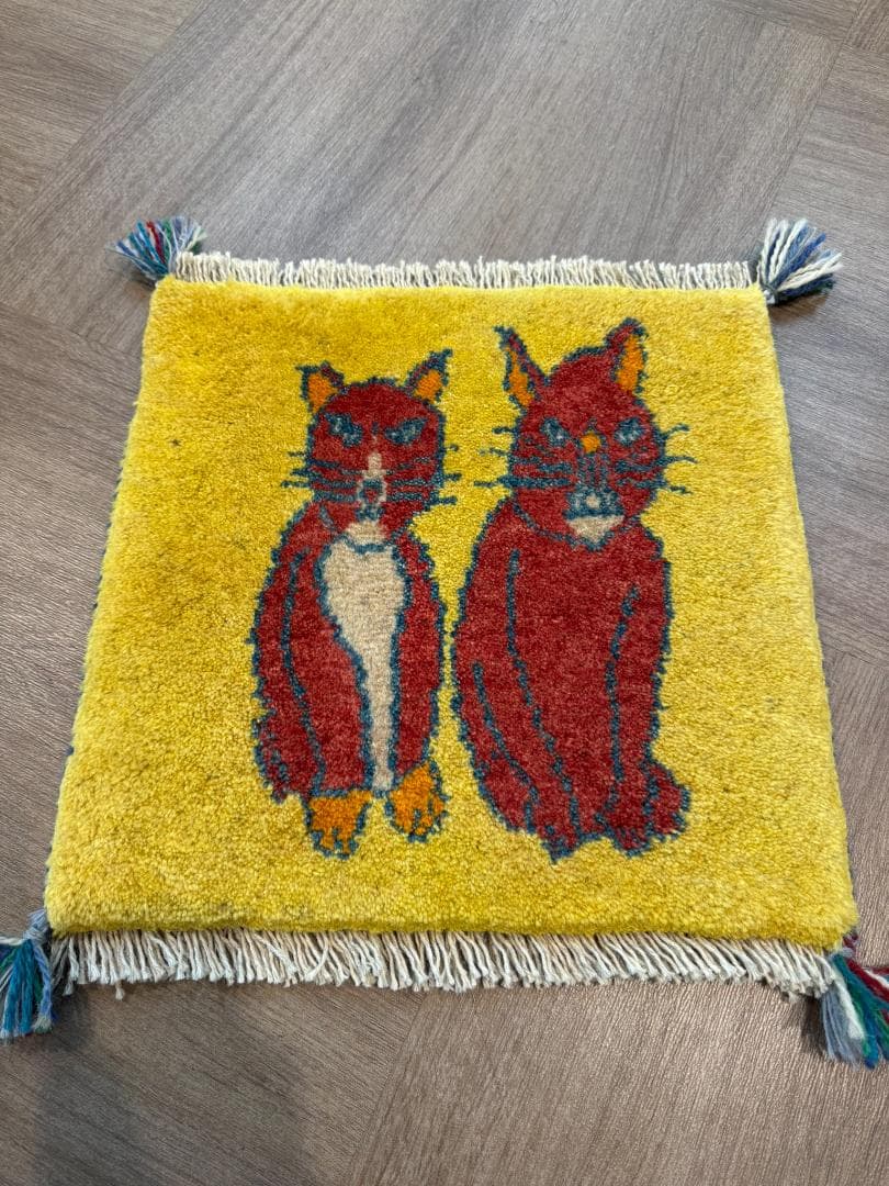 ペルシャギャッベ (ギャベ) チェアマット 40x40cm ギャッベ ラグ
