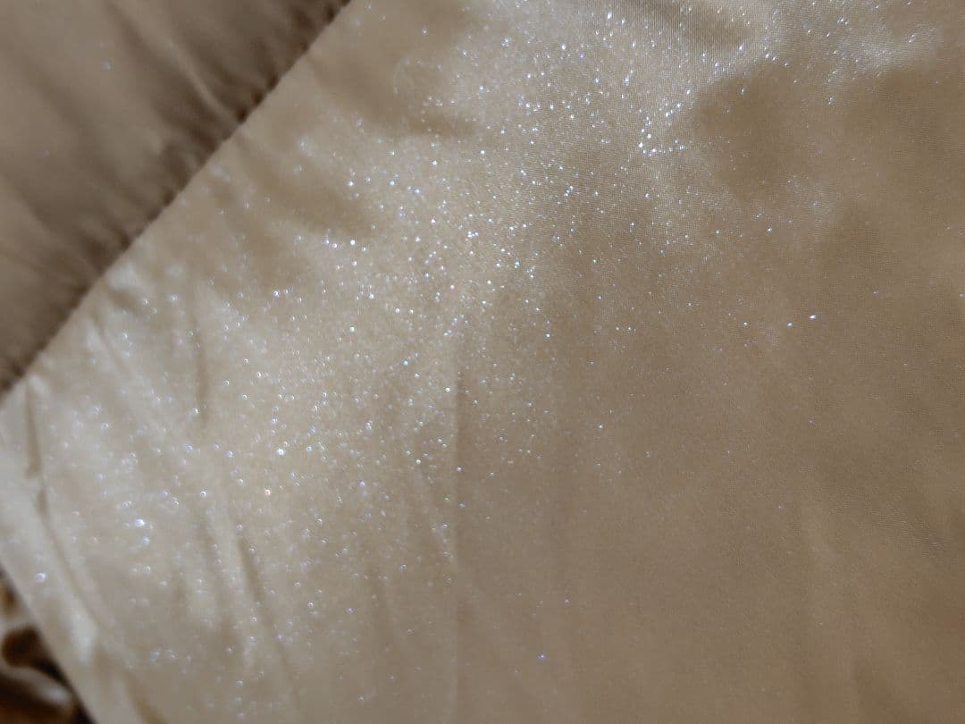 【未使用】 La Mode ラメ入り ラクーンファー ダウンコート キャメル