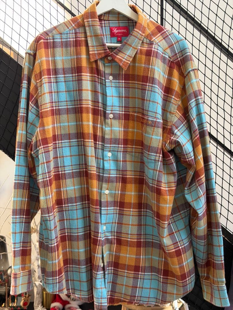 supreme☆22FW☆Plaid Flannel Shirt☆XL☆Rust