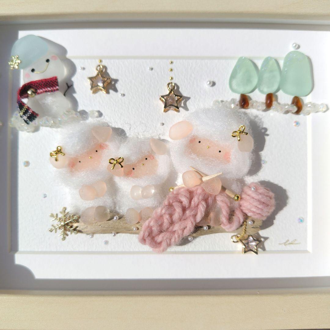 シーグラスアート『 新年‧⁺ ⊹˚.着ぐるみ♡～mini～』他1点