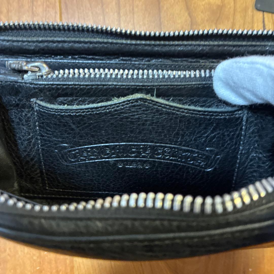 クロムハーツ REC F ZIP ブラック　レザー プレーン 長財布