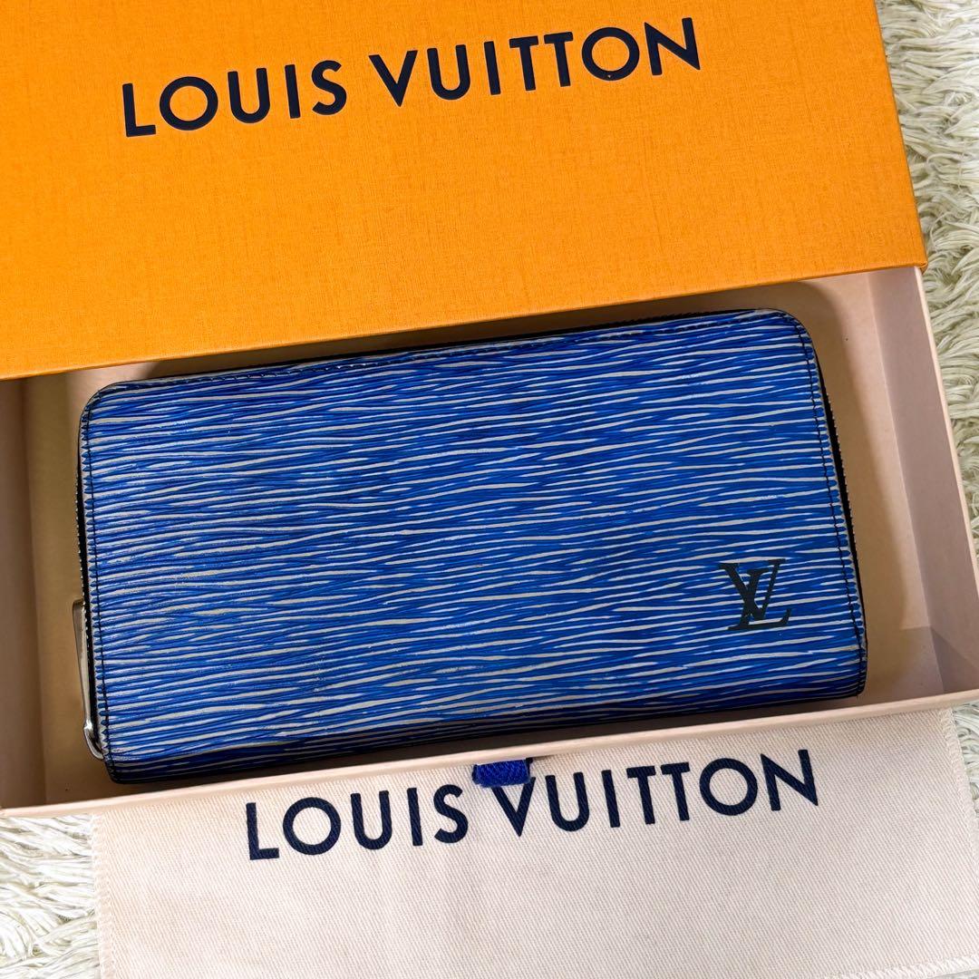 【美品】ルイヴィトン ジッピーウォレット エピ デニム M61862 長財布