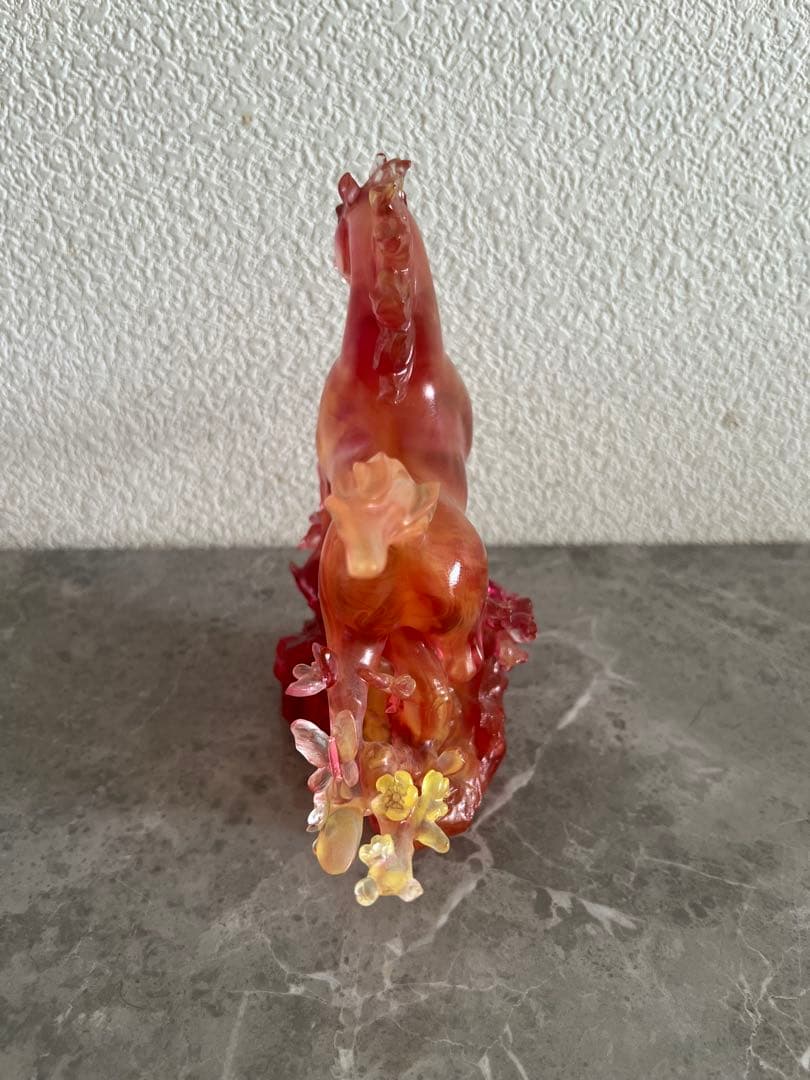 LIULI 琉璃工房 ★ 躍動する吉祥馬のガラス彫刻 ★立身出世 開運 事業成功