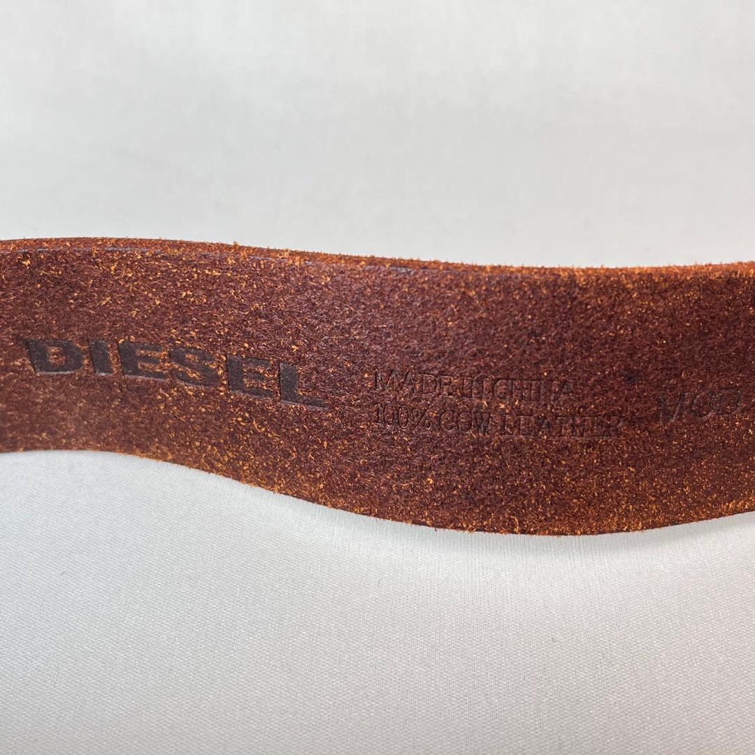DIESEL レザーベルト 本革 ブラウン 85/34