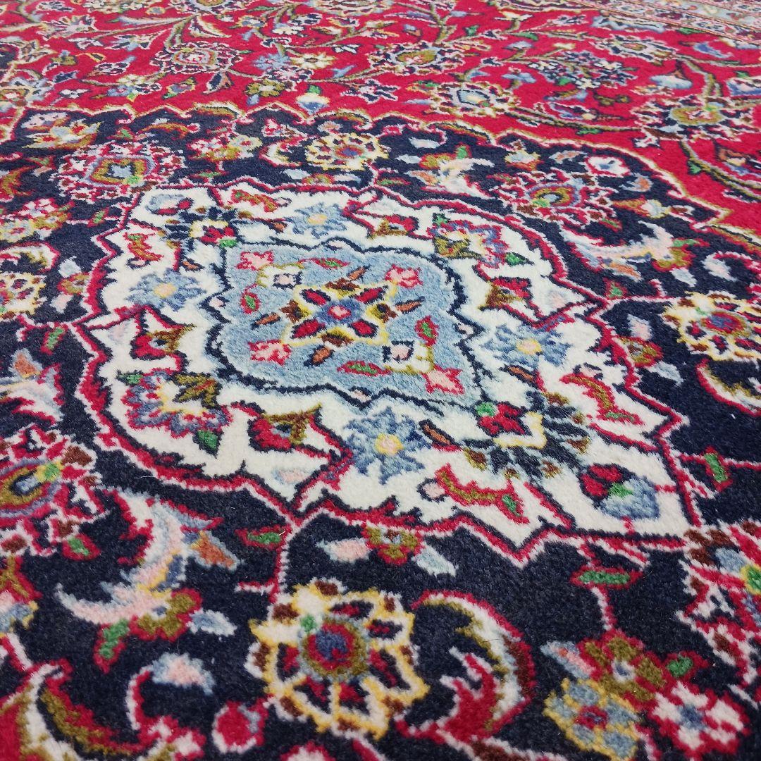 Y3053 高級ペルシャ絨毯 カシャーン産 ウール100% 手織 大判 299㎝