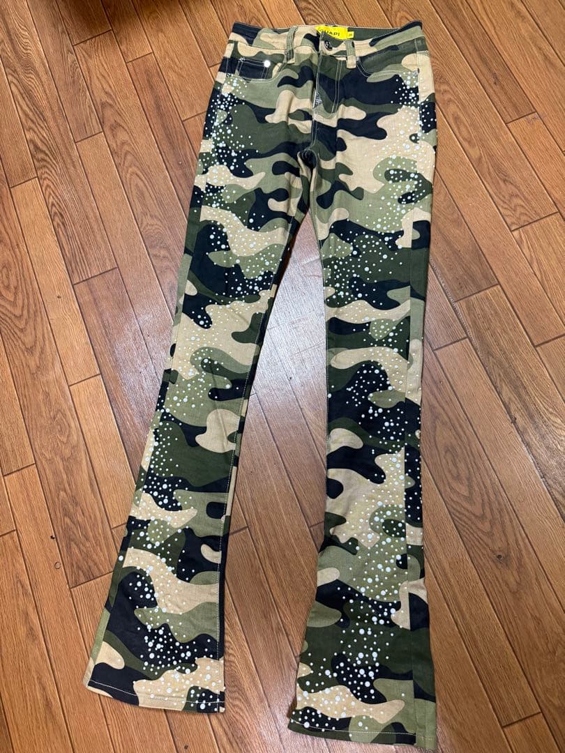 GUAPI 迷彩柄 フレアパンツ 28