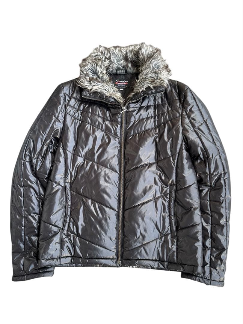ジャケット・アウター fur collar shiny down jacket