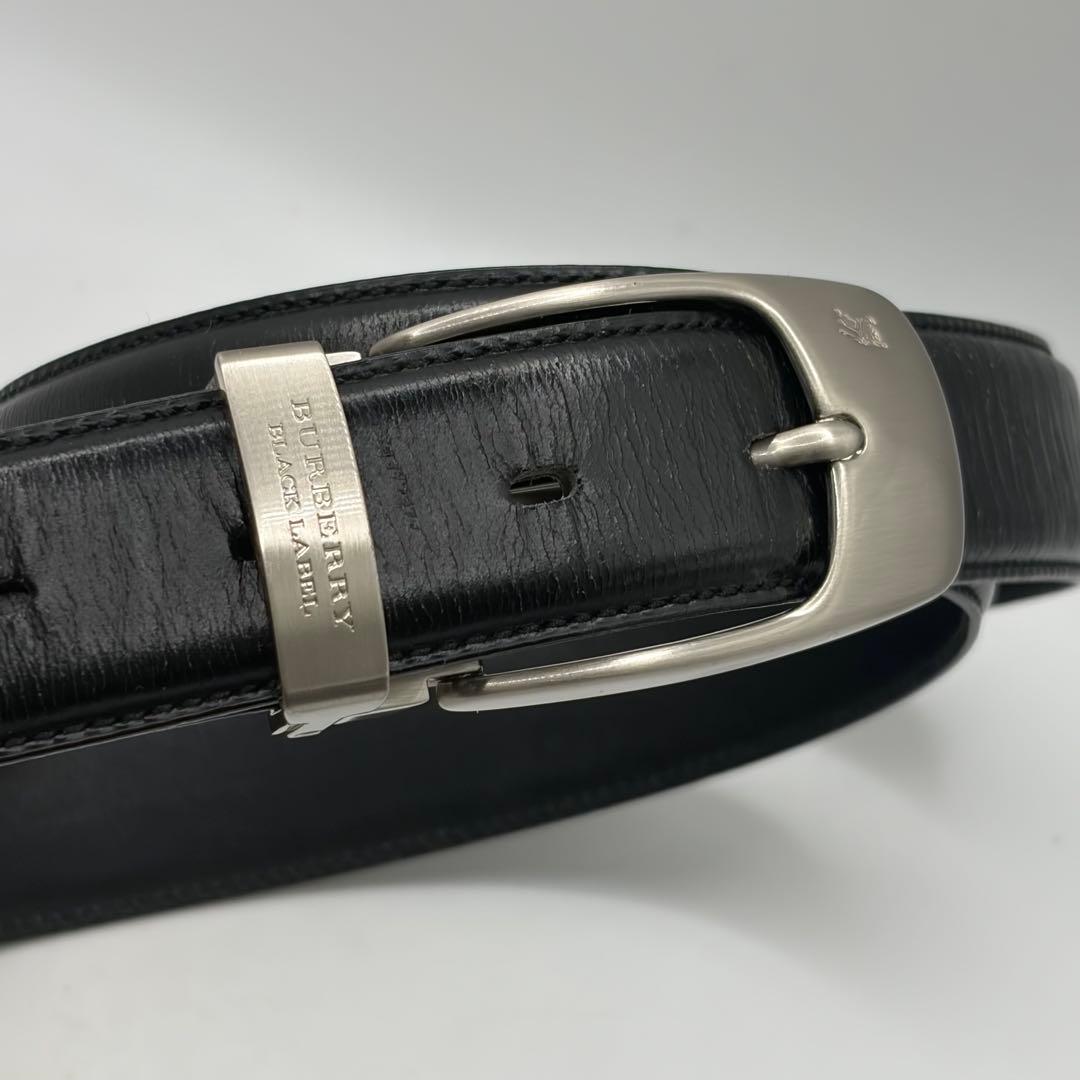 美品！Burberry Black Label ブラックレザーベルト