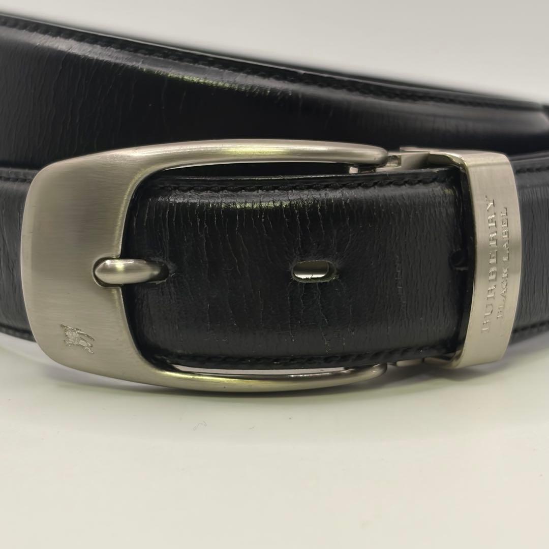 美品！Burberry Black Label ブラックレザーベルト