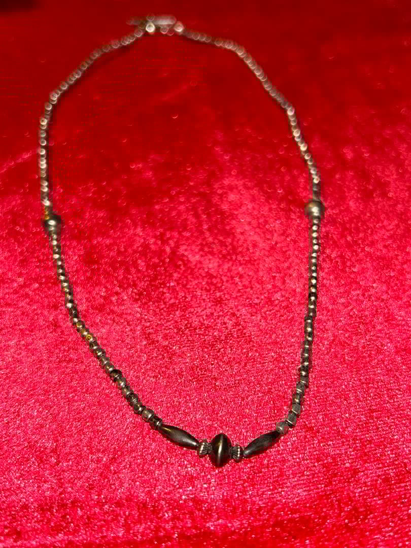 ネ*玉様 ナバホパール　インディアンジュエリー　シルバーネックレス