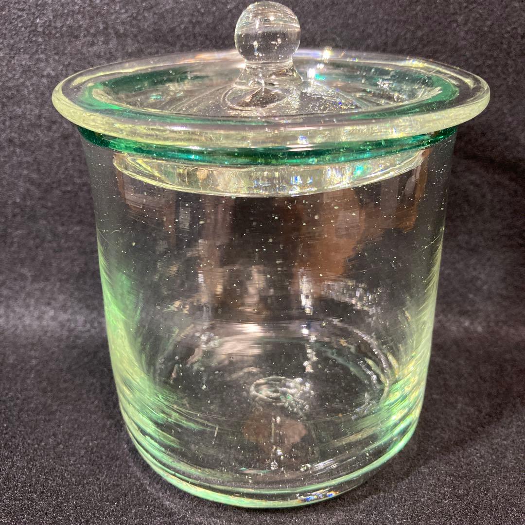 倉敷ガラス 小谷眞三 小谷真三 ポット 蓋物 吹きガラス 気泡